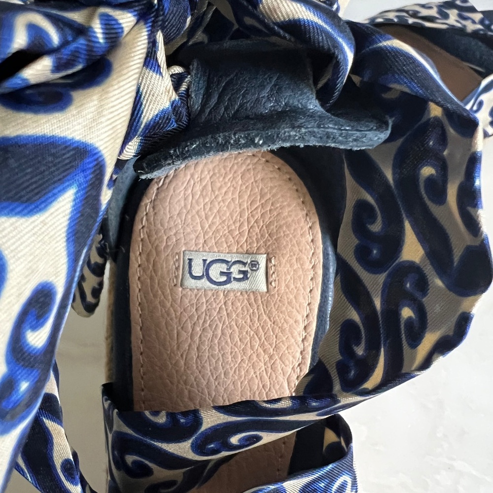 UGG Wedge Sandal with Ribbon Tie